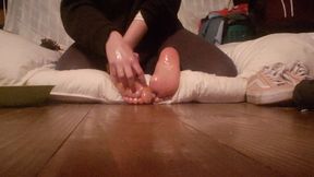 Foot Tickling on Argentine Girl - Shoes, Socks, Barefoot with Hands, Feather, Oil & Hairbrush Part 2