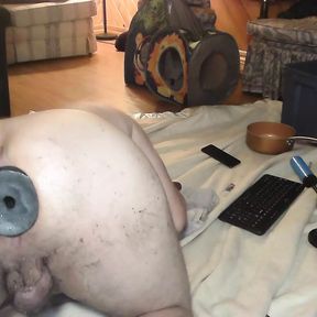 3 inch buttplug with huge gape and lots of farting