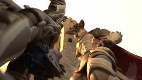 Two wolves yiffing rough in the forest cum dripping furry gay animation