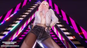 MMD Blackpink - Whistle Ahri Akali Seraphine Sexy Kpop Dance League of Legends Hentai Uncensored 4K 60FPS