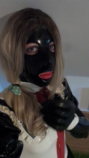 A small kiss from latex Sissy