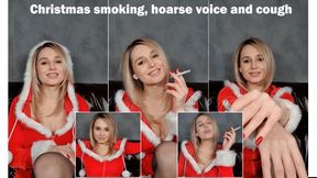 Christmas smoking, hoarse voice, cough and red nails