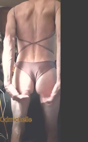 Cdmichelle Wearing Brown Swimsuit