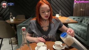 Russian beauty cheats on her husband with stranger's cock at restaurant restroom