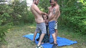 Amandine, 18, Gets First DP & Gangbang, Double Anal Destruction!