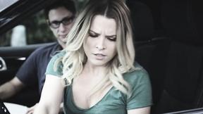 ”Aubrey Sinclair fucks her professor for easy driver licence”
