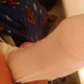 My big cock fucks white stocking