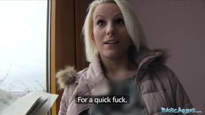 ”Blonde Lucy Shags for Cash”