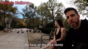 Hot Spanish amateur girl gives outdoor blowjob to stranger