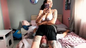 Jennifer Throat Sitting In A Black Skirt (4K)