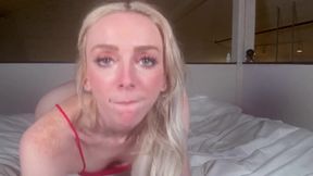 Zerrissene Blonde Ballerina Selbst POV Zähl den Spermien Regen