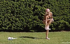 Camera following her honey sweet body
