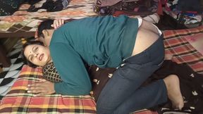 Young beautiful Bhabhi in black saree calls her neighbor brother-in-law into the room and has sex.