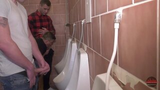 German hunks use sex addicted gay in the toilet