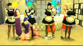 Saiyan Masters Discipline Naughty Dragon Girl with Fiery Spankings