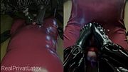 Latex Goddess: 30-Min Split-Screen Footjob & Messy Finish