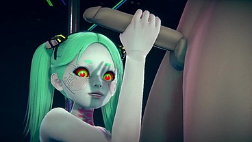 Rebecca standing handjob - Cyberpunk Edgerunners Hentai Parody