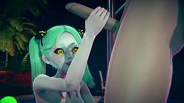 Rebecca standing handjob - Cyberpunk Edgerunners Hentai Parody
