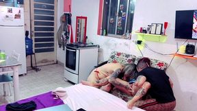jane moscovis em uma brincadeira com o casal dna