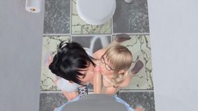 Ripples - Sex Scenes - Two Girls Bathroom Dick Licking by Loveskysan
