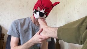 Puppy Twink Chokes on Bestie Feet Sucks Massive Uncut Cock Gushes Cum