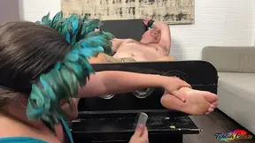 Ticklish Cassie Page dominates and teases Matt with relentless tickles,