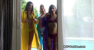 Gfs showing up in lingerie for a four-some bang