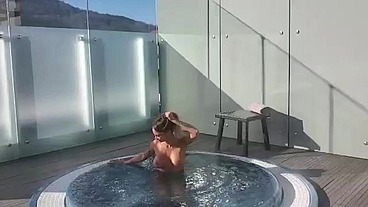 Hot Monika Fox Takes Winter Jacuzzi In Mountains!