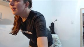 Blonde big ass dancing on live until she is naked