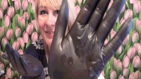 Black latex playing my hands for you