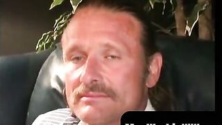 MenWorkinXXX.com - Deviant mature gay dude spanks his hard dick until he cums