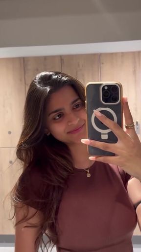 Slim teen with big tits shows off her body in a solo