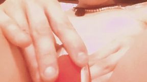 New toy Vibes! Girl takes 9 in" dildo and new vibrator that sucks on my clit and hits the G spot at the same time!