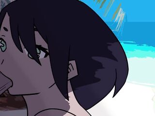 ORAL-SEX-SEX ON A BEACH WITH EJACULATION END