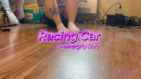 Sneaker-Girl Doro - Racing Car Crush with white Anklesocks