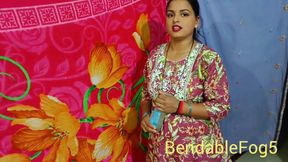 Desi Bhabhi went to persuade her brother-in-law by massaging oil and started shaking his cock