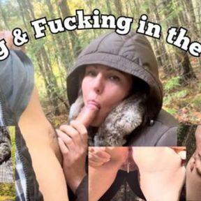 Creampie Fucking in the woods with Blowjob