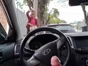 Punheta na rua para estudante na rua em público.