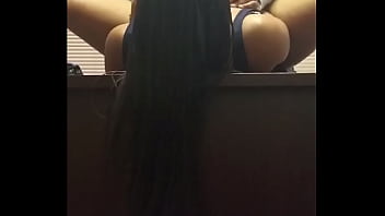 Sexy ebony girl gets fucked and creampied on boss&rsquo_ desk