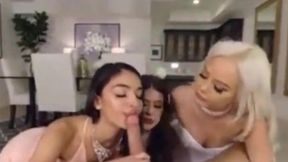 Busty EXPERIENCED ONE sucks huge manhood at pre-wedding group sex party
