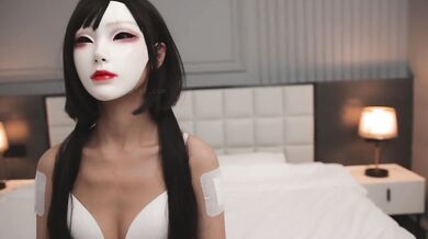 Sad Miss Masked AI Girl Choked Til Her Tiny Tits Gushed Hard