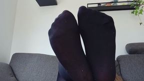 Worship my feet in pantyhose, while being ignored in silence - Femdom - Agnes