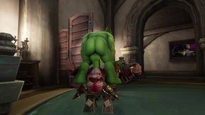 an elf has a threesome with two goblins - warcraft parody