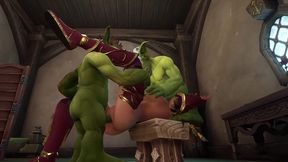 an elf has a threesome with two goblins - warcraft parody
