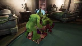 an elf has a threesome with two goblins - warcraft parody