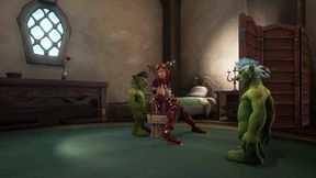 an elf has a threesome with two goblins - warcraft parody