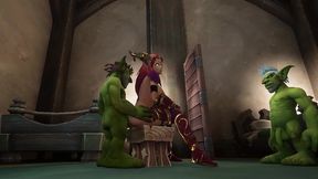 an elf has a threesome with two goblins - warcraft parody