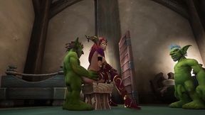 an elf has a threesome with two goblins - warcraft parody