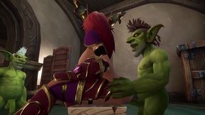 an elf has a threesome with two goblins - warcraft parody