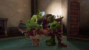 an elf has a threesome with two goblins - warcraft parody